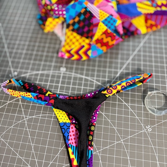 Colorful Patchwork Bikini Bottom - Picture 6 of 9